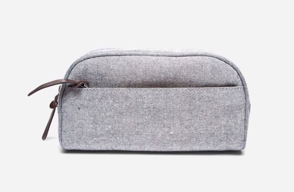 The Everlane Reverse-Denim Dopp Kit cosmetic bag B00757